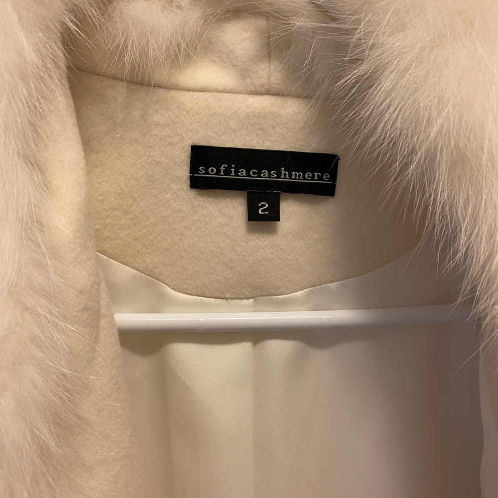 Sophia Cashmere white fox fur coat